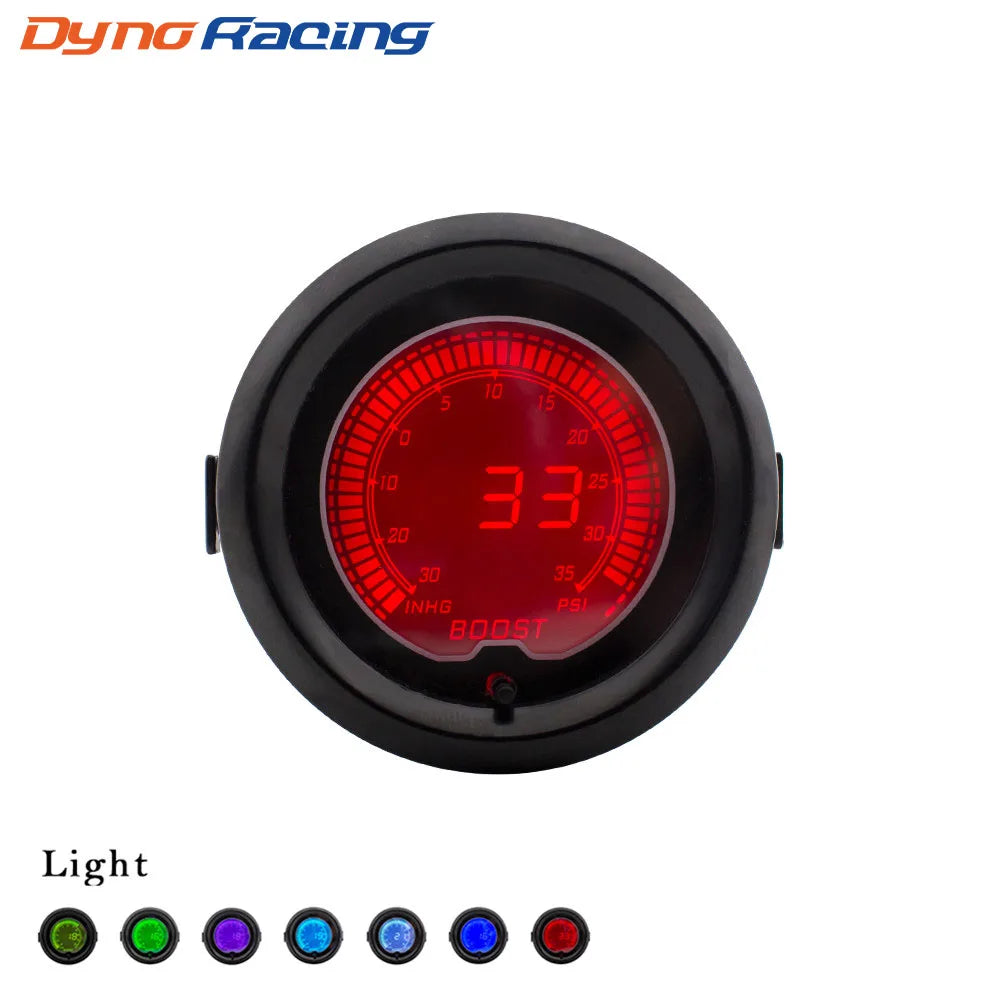 DYNORACING 7-Color Digital Boost Gauge – 52mm Performance Meter