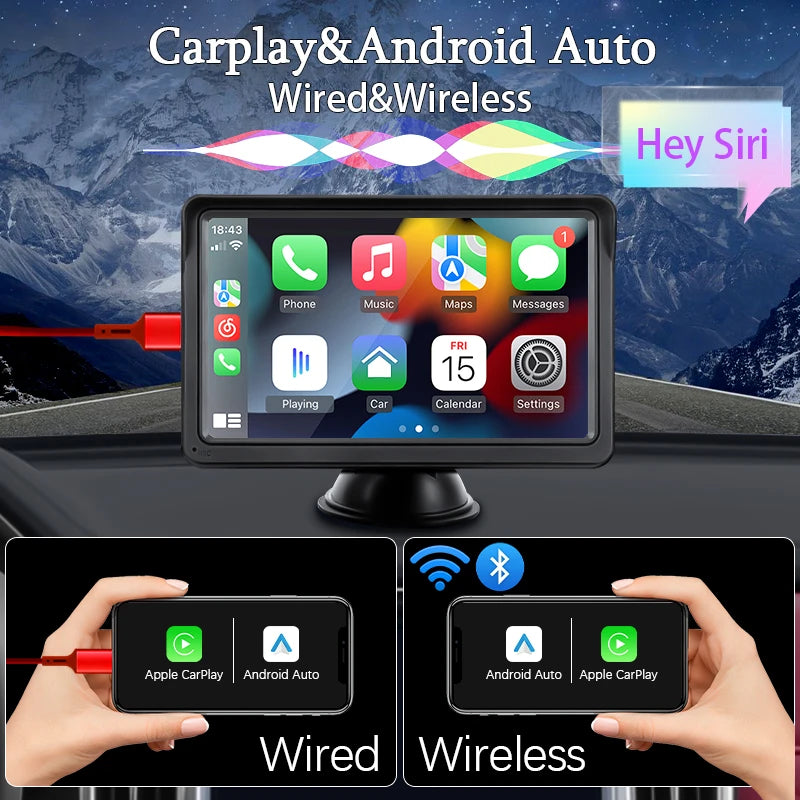 Hippcron 7” CarPlay & Android Auto Multimedia Hub